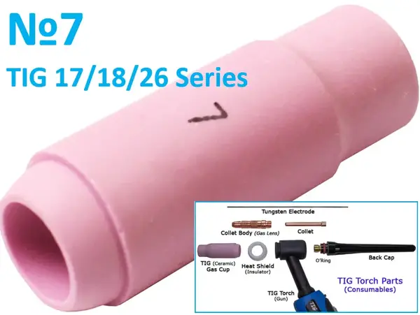 Сопло керамическое №7 (11 мм) для TIG горелок WP-17/18/26