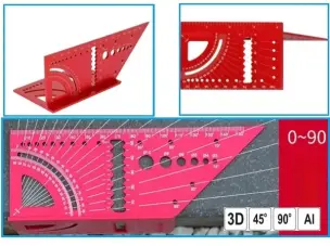 Угольник столярный 3D многофункциональный (алюминий, транспортир)