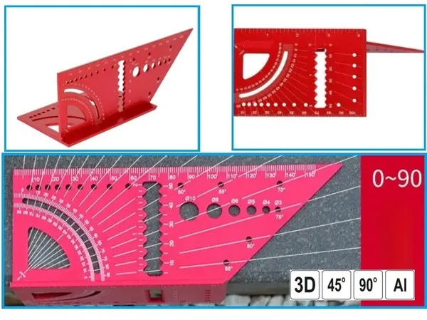 Угольник столярный 3D многофункциональный (алюминий, транспортир)