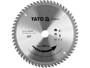 Диск з напайками для чистого різу циркуляркою 190x20x60зубов Yato
