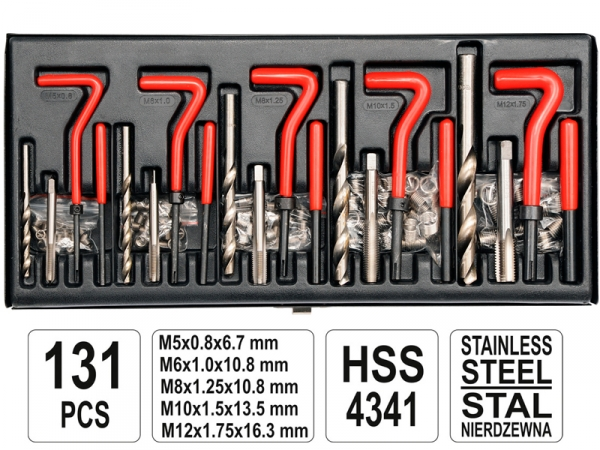 Набір для ремонту різьби HSS M5-M12 (131 предмет)