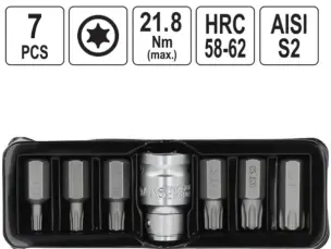Биты звездочки S2 Torx Т25-Т55