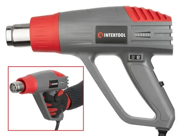 Будівельний фен Intertool DT-2420 (2000 Вт, 3 режими, 600°С)