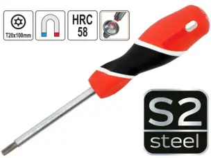Отвертка Torx с отверстием T20 100 мм сталь S2