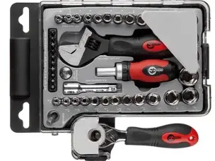 Набір інструменту 43 предмети 1/4" та 3/8" сталь CrV