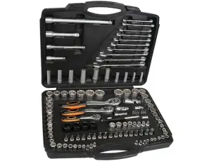 Набор головок и ключей 1/2", 3/8", 1/4" 120 ед. CrV 4-32 мм + дюймы
