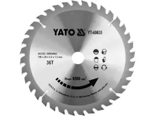 Переможний диск для циркулярки 190x20x36зубов Yato