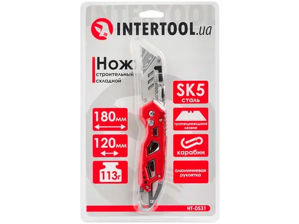 Ніж складаний будівельний Intertool