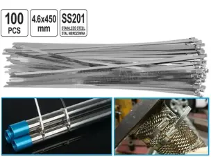 Стяжки кабельні нержавіючі 4,6x450 мм SS201 (100 шт)