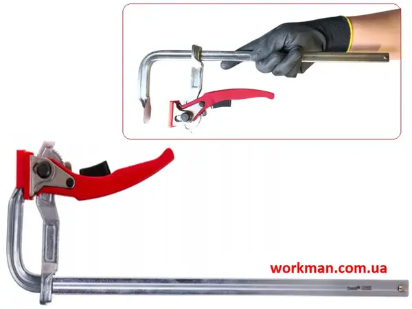 Струбцина швидкозатискна важільна WorkMan Lever 80х300 мм