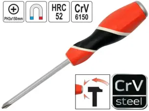 Ударная крестовая отвертка CrV РН3х150