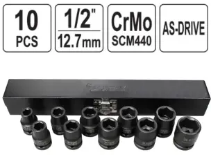 Ударные головки CrMo 1/2'' 10-22мм