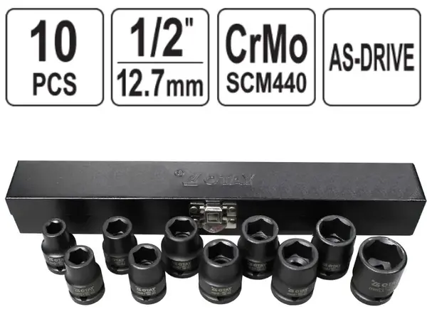 Ударные головки CrMo 1/2'' 10-22мм
