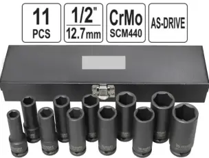 Ударные головки CrMo 1/2'' 10-24мм удлиненные