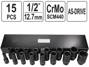 Ударные головки CrMo 1/2'' 10-32мм удлиненные