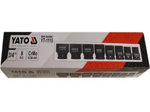 Набор головок ударных торцевых 3/4'' Yato YT-1115