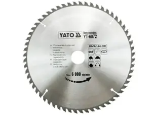 Професійний пильний диск по дереву Yato 250х30х60зубов