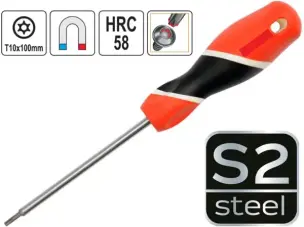Отвертка Torx с отверстием T10 100 мм сталь S2