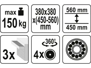 Пересувний табурет механіка Yato YT-08795