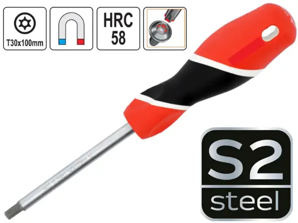 Отвертка Torx с отверстием S2 T30х100мм