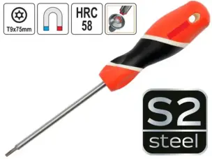 Викрутка Torx з отвором T9 75 мм сталь S2