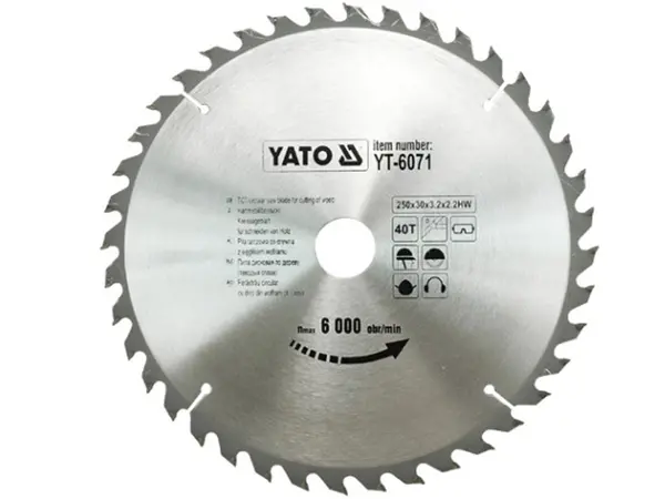 Професійний пильний диск по дереву Yato 250х30х40зубов