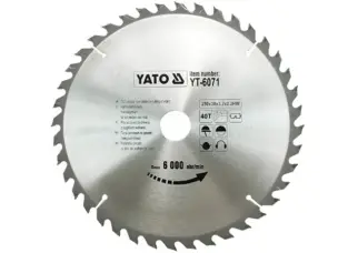 Професійний пильний диск по дереву Yato 250х30х40зубов