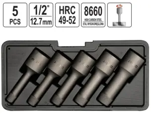 Набір головок-екстракторів 1/2" 8-16 мм (5 шт) сталь 8660