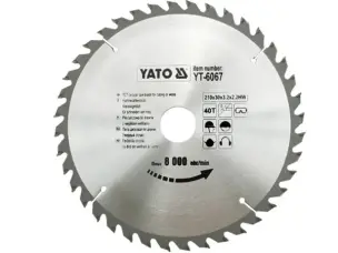 Професійний пильний диск по дереву Yato 210х30х40зубов