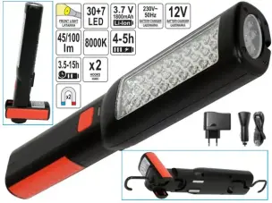 Аккумуляторный светодиодный фонарь 280мм 30+7LED