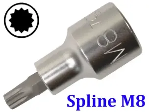 Торцевая головка с битой Spline M8 под квадрат 1/2"