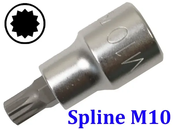 Торцевая головка с битой Spline M10 под квадрат 1/2"