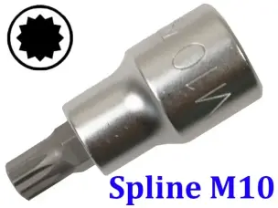 Торцевая головка с битой Spline M10 под квадрат 1/2"