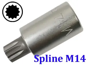 Торцевая головка с битой Spline M14 под квадрат 1/2"