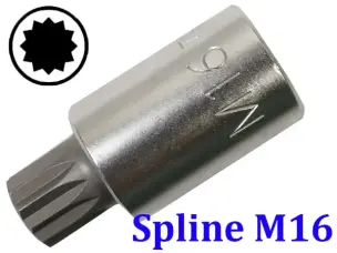 Торцевая головка с битой Spline M16 под квадрат 1/2"