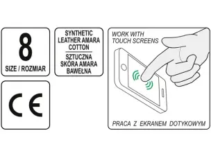 Перчатки рабочие с возможностью управления смартфоном 8''