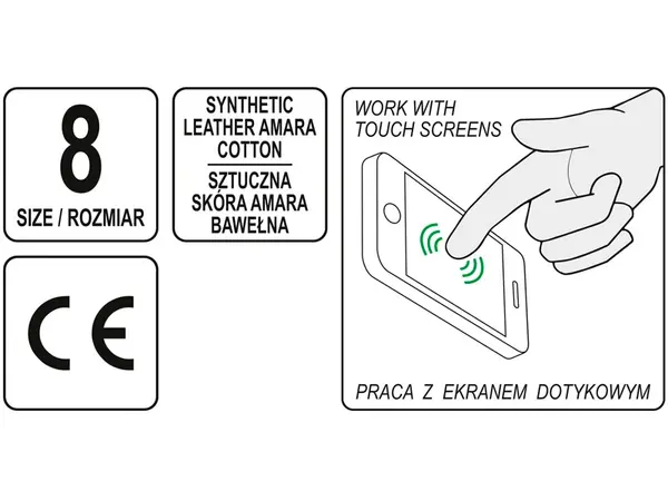 Перчатки рабочие с возможностью управления смартфоном 8''