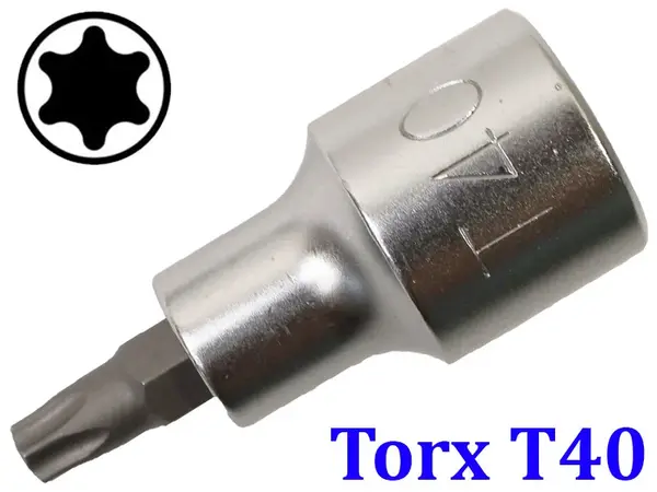 Торцевая головка с битой Torx T40 под квадрат 1/2"