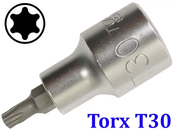 Торцевая головка с битой Torx T30 под квадрат 1/2"