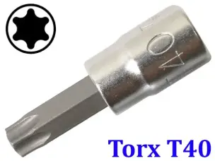 Торцевая головка с битой Torx T40 под квадрат 1/4"