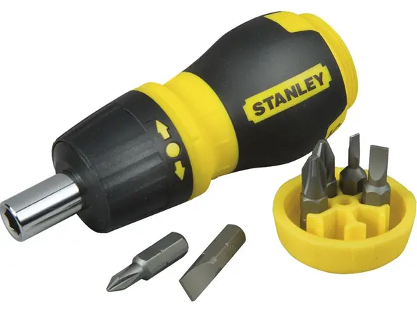 Отвертка реверсивная Stanley "бочонок" с 6 битами (PH, PZ, SL)