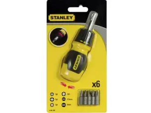 Отвертка реверсивная Stanley "бочонок" с 6 битами (PH, PZ, SL)