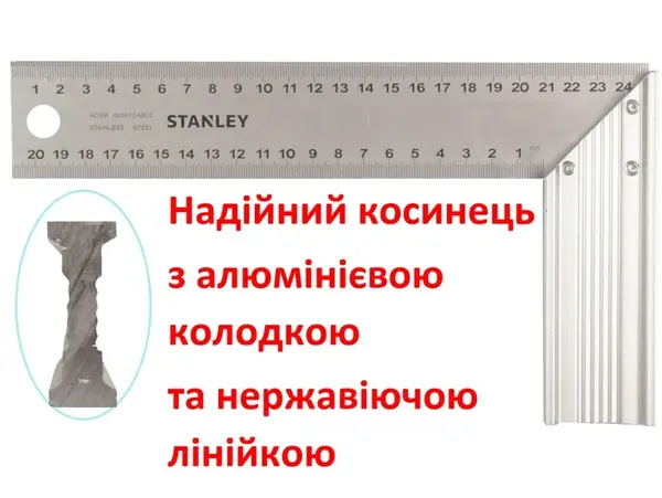 Угольник столярный PRO 250мм из нержавеющей стали