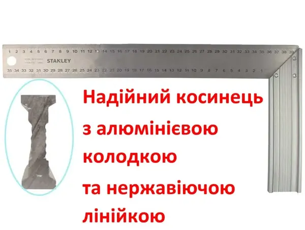 Угольник столярный PRO 400мм из нержавеющей стали