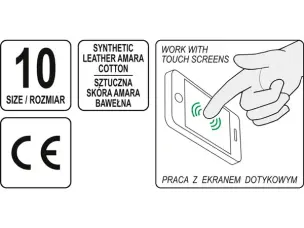 Перчатки рабочие с возможностью управления смартфоном 10''