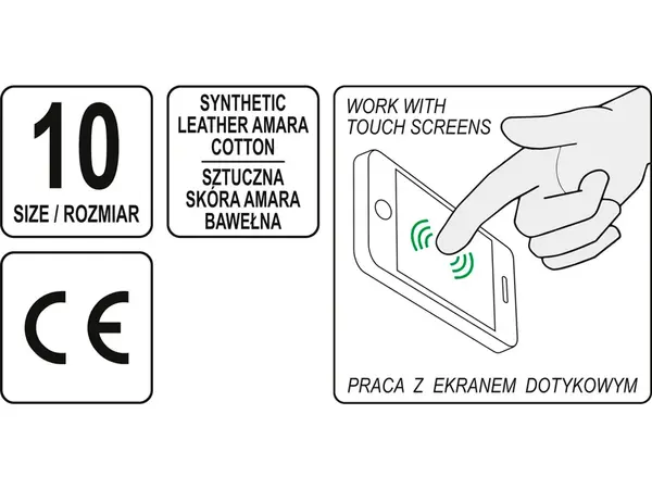 Перчатки рабочие с возможностью управления смартфоном 10''