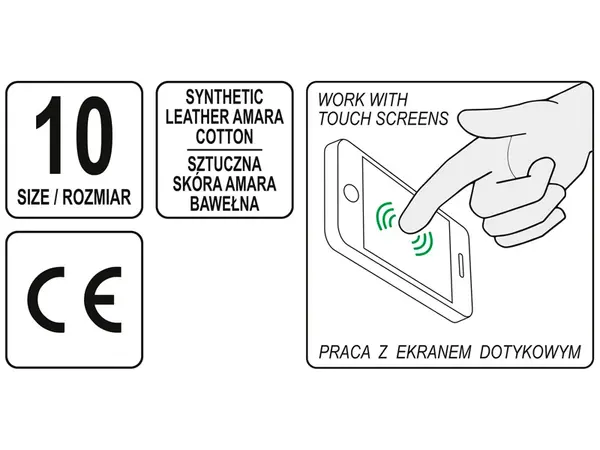 Рабочие перчатки с возможностью управления смартфоном 10''