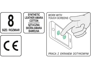Рабочие перчатки с возможностью управления смартфоном 8''