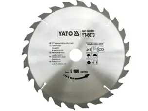 Профессиональный пильный диск по дереву Yato 250х30х24зуба