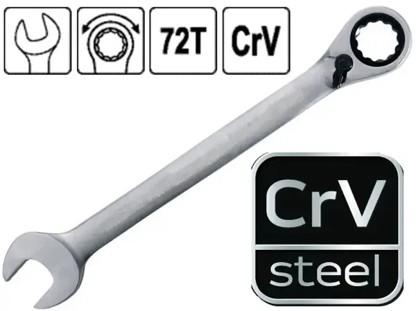 Ключ трещоточный CrV 19мм